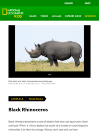 National Geographic Kids: Black Rhino
