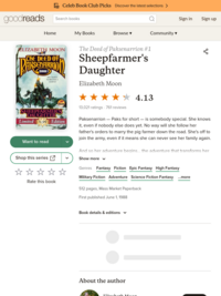 Sheepfarmer's Daughter (The Deed of Paksenarrion, #1) by Elizabeth Moon — Reviews, Discussion, Bookclubs, Lists