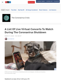 Where To Stream Live Concerts During Coronavirus : NPR