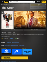 The Offer (TV Mini Series 2022– ) - IMDb