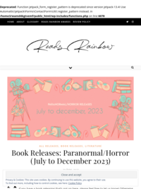 Book Releases: Paranormal/Horror (July to December 2023)