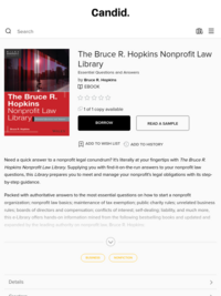 The Bruce R. Hopkins Nonprofit Law Library Essential Questions and Answers  by Bruce R. Hopkins