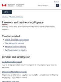 Research and business intelligence - Canada.ca