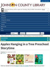 Apples Hanging in a Tree Preschool Storytime