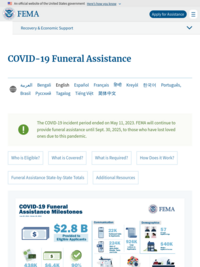 COVID-19 Funeral Assistance | Federal Emergency Management Agency