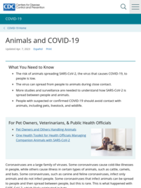 CDC | If You Have Animals