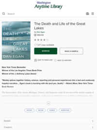 The Death and Life of the Great Lakes - Washington Anytime Library - ebook