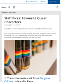 Staff Picks: Favourite Queer Characters