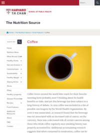 The Nutrition Source - Coffee (Harvard School of Public Health)