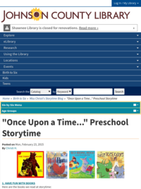Once Upon a Time Preschool Storytime