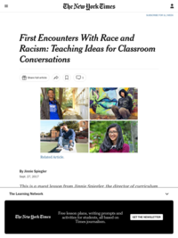 SJPL Recommends:  Race and Racism Teaching ideas for Classroom Conversations /New York Times.