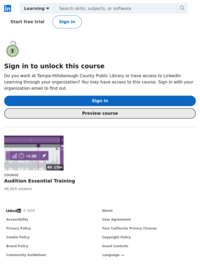 Audition CC 2019 Essential Training