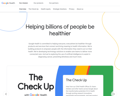 Screenshot of https://health.google/