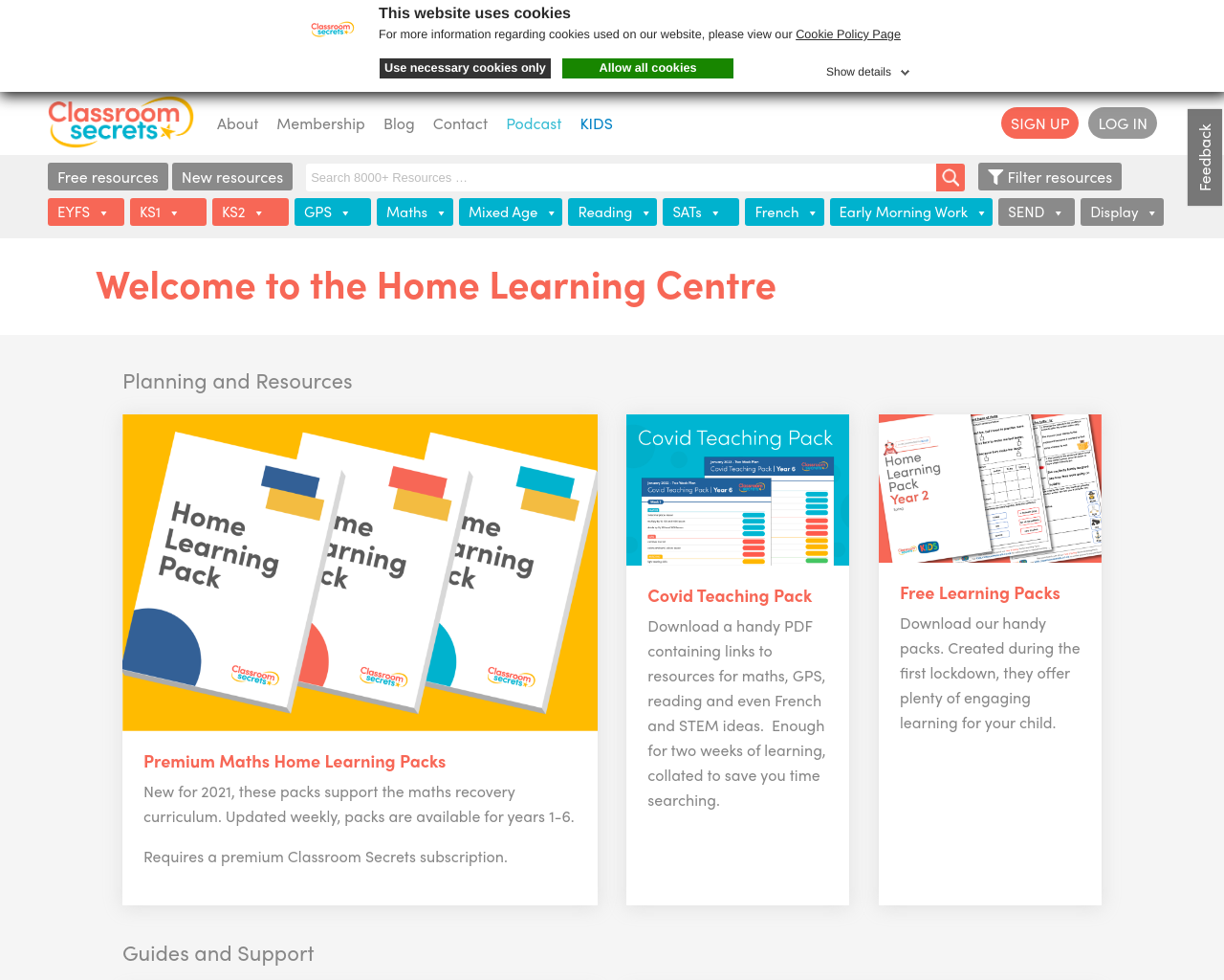 Support for Home Learning