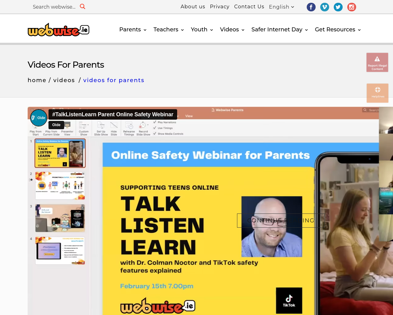 Cyber safety videos for parents