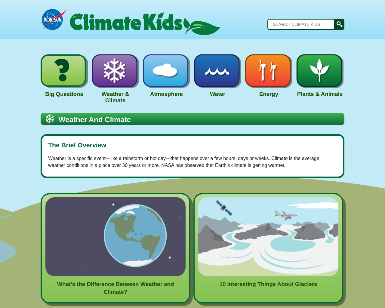 NASA -  Climate Kids