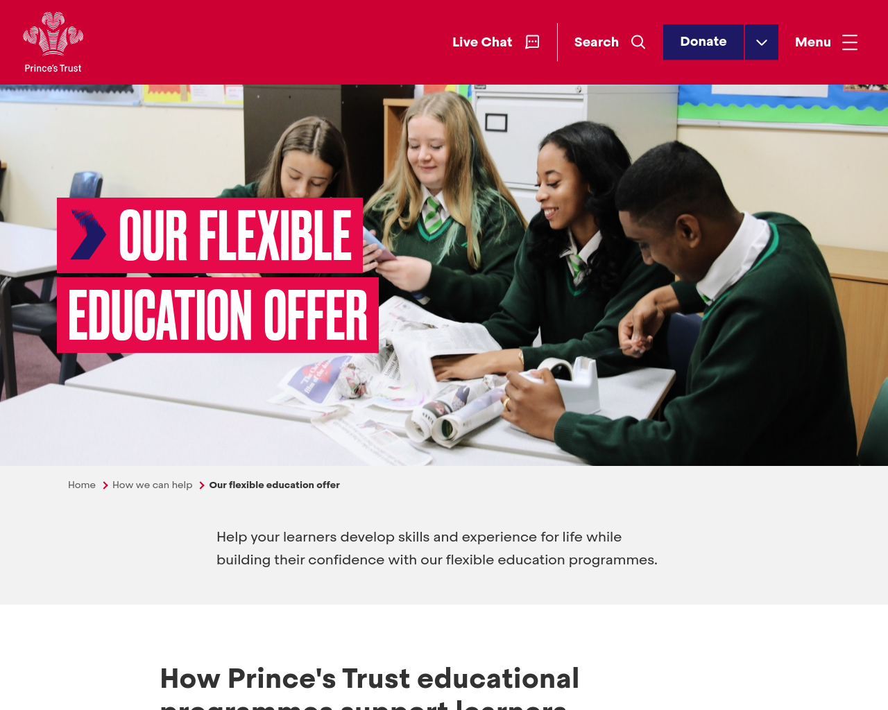 Prince's Trust Website