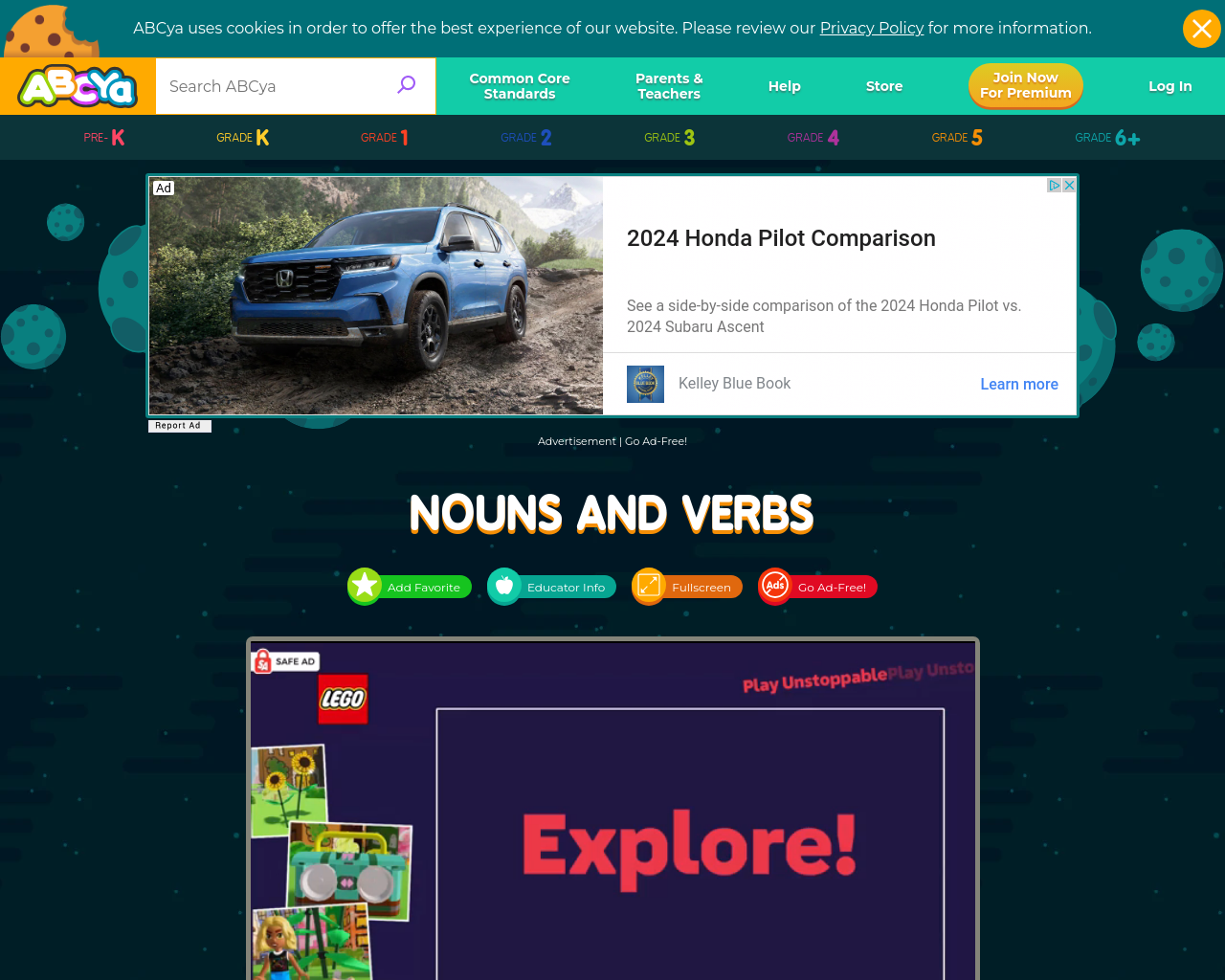 Nouns and verbs game