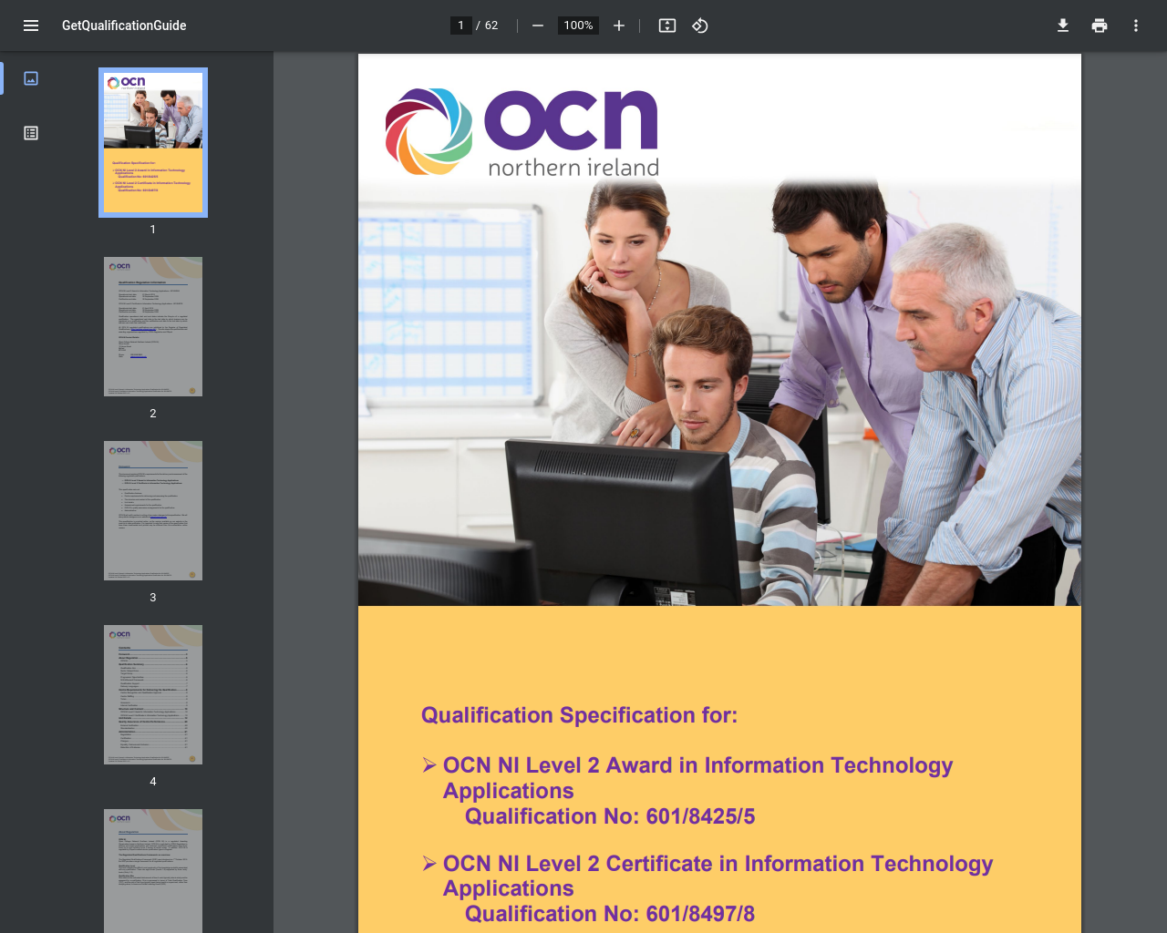 OCN NI Level 2 Certificate in Information Technology Applications Specification