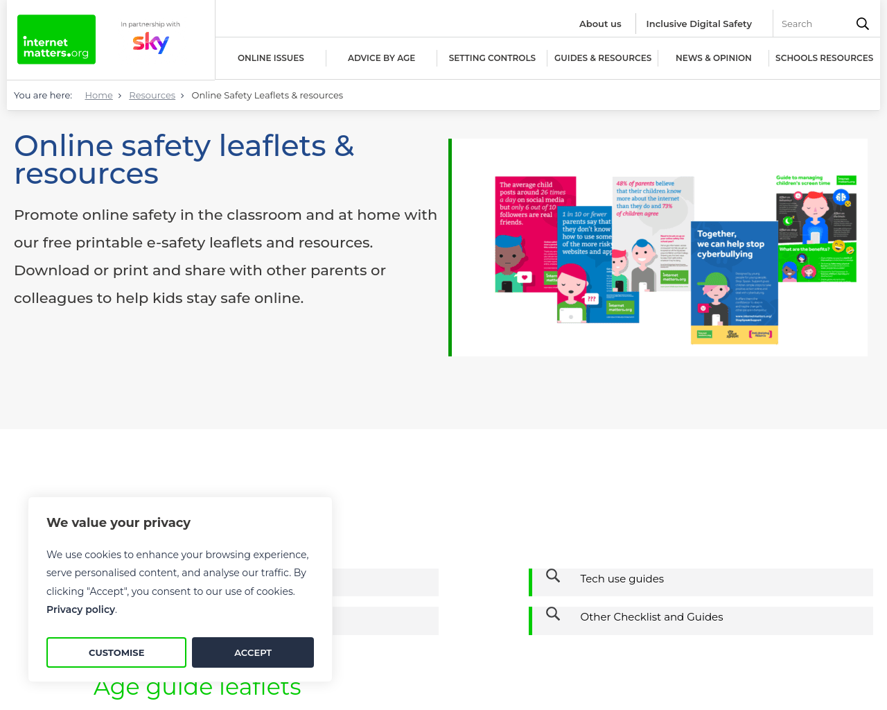 Online Safety Leaflets & resources - Internet Matters