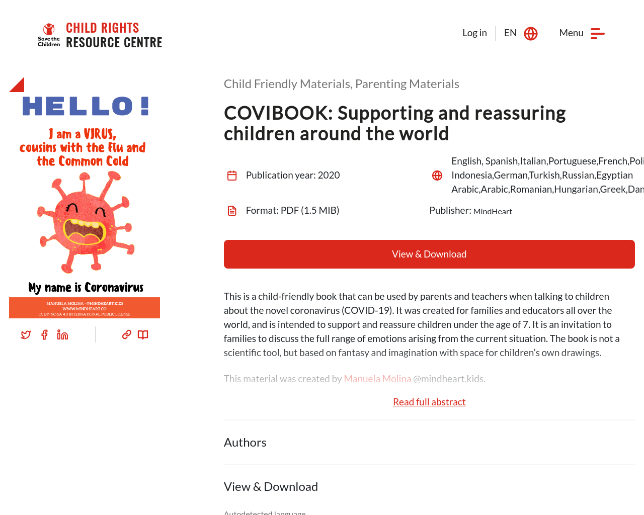 Save the Children COVIBOOK