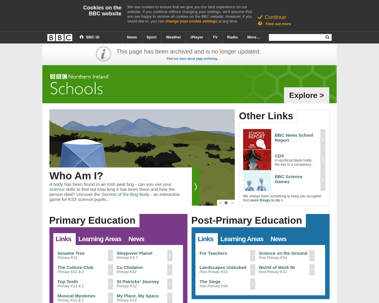 BBC NI Schools Page