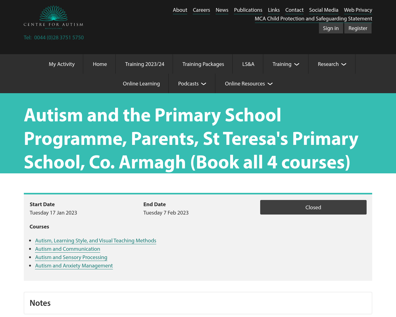 Autism and the Primary School Programme For Parents Co. Armagh (Book All 4 courses)