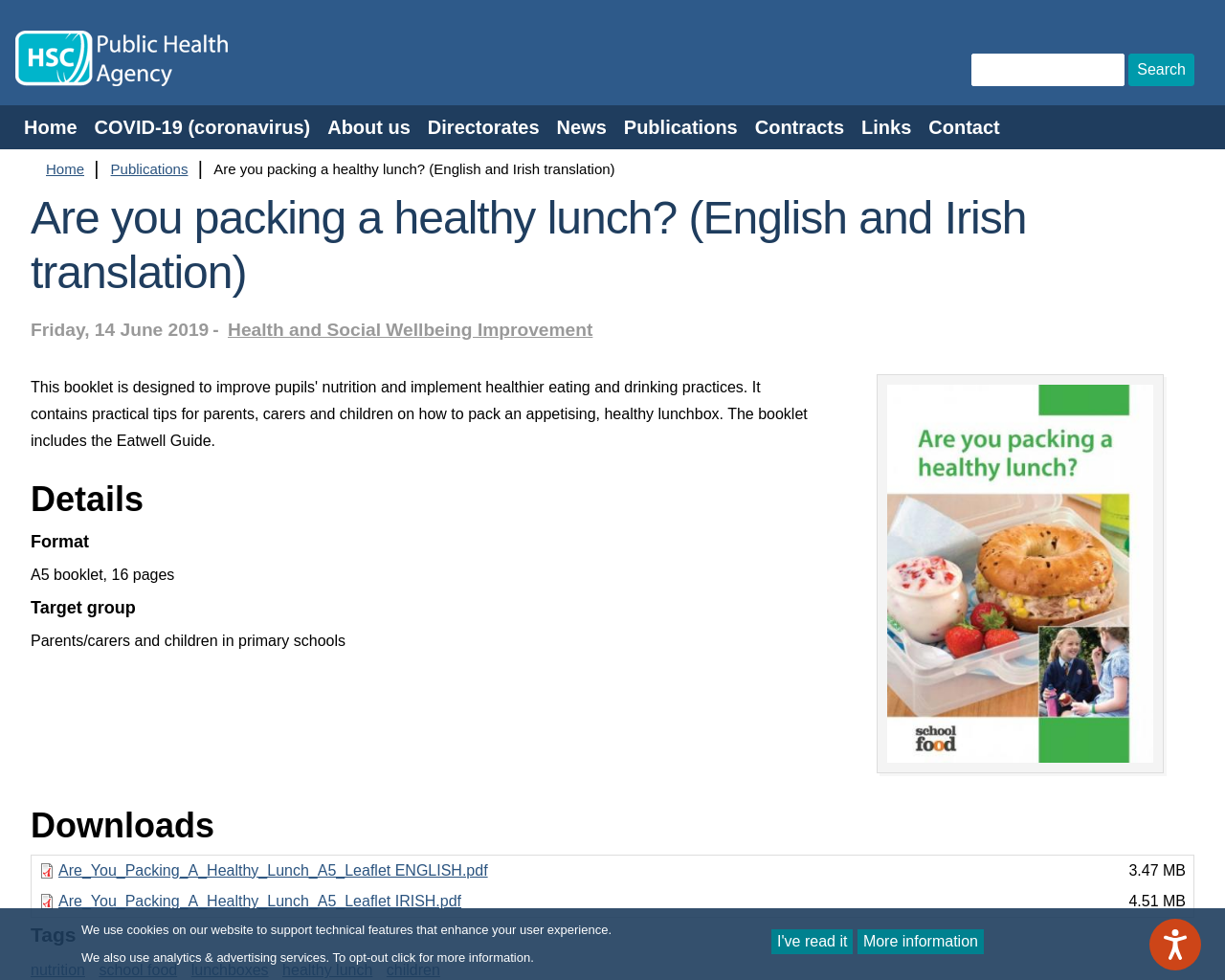 Healthy breaks for Schools and Are you packing a healthy lunch?