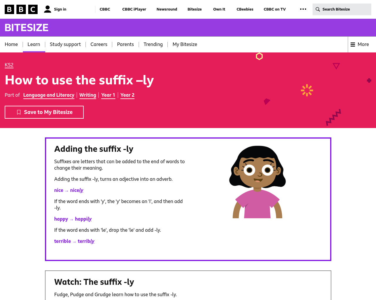 How to use the suffix -ly