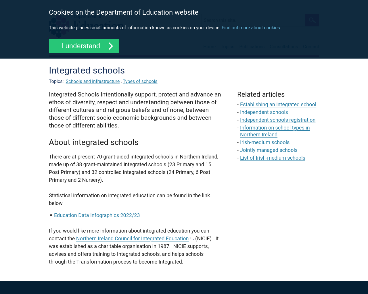 DENI Information on Integrated Schools