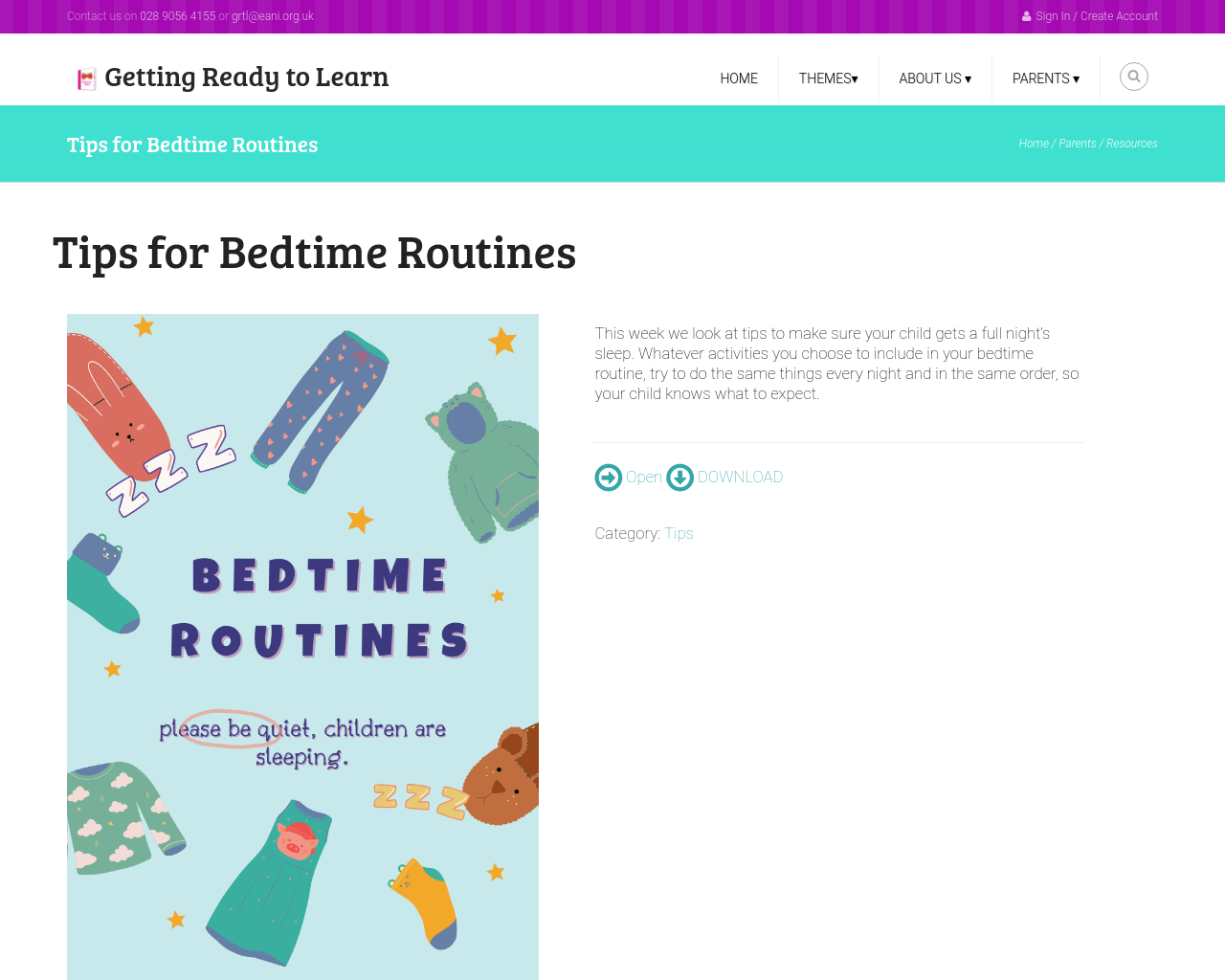 Tips for Bedtime Routines