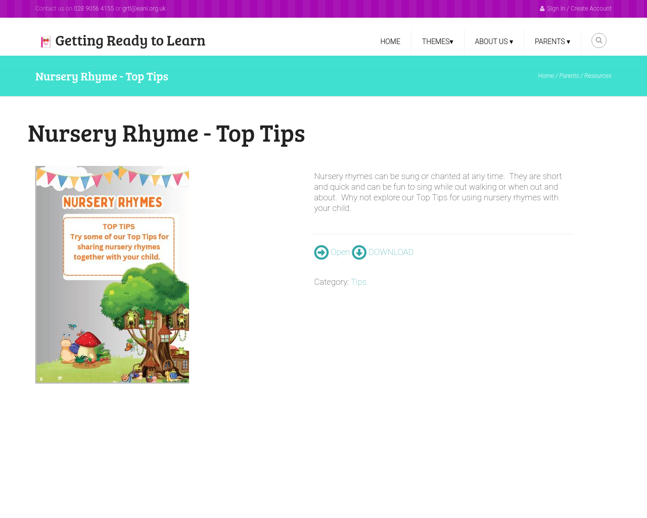 Nursery Rhyme - Top Tips