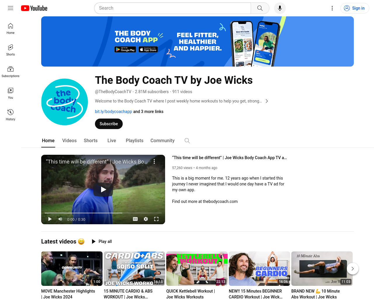 The Body Coach TV- Joe Wicks