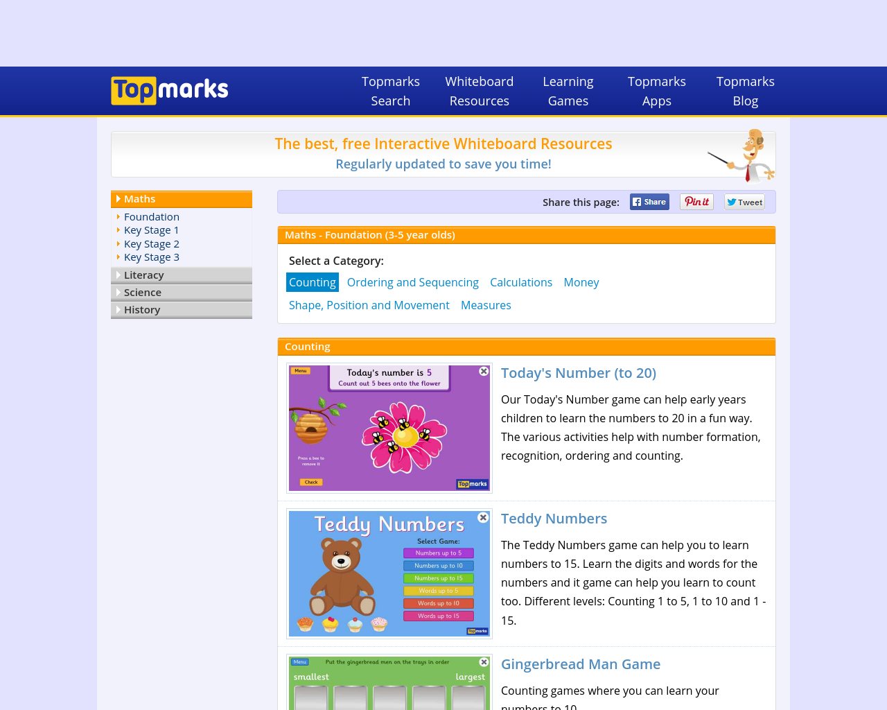 Topmarks Numeracy Games