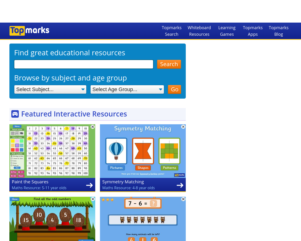 Topmarks educational games