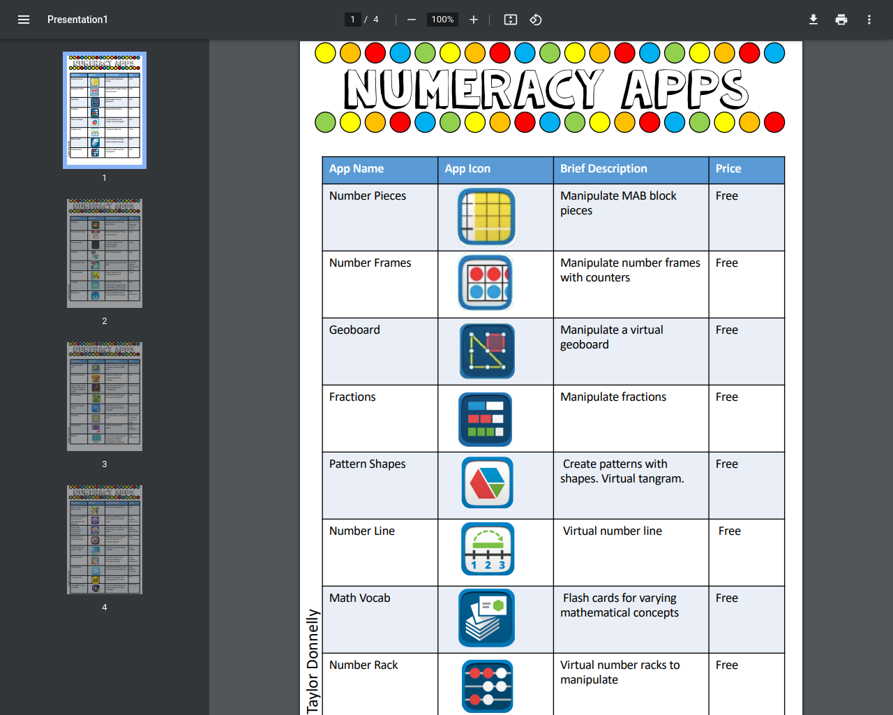 Numeracy Apps