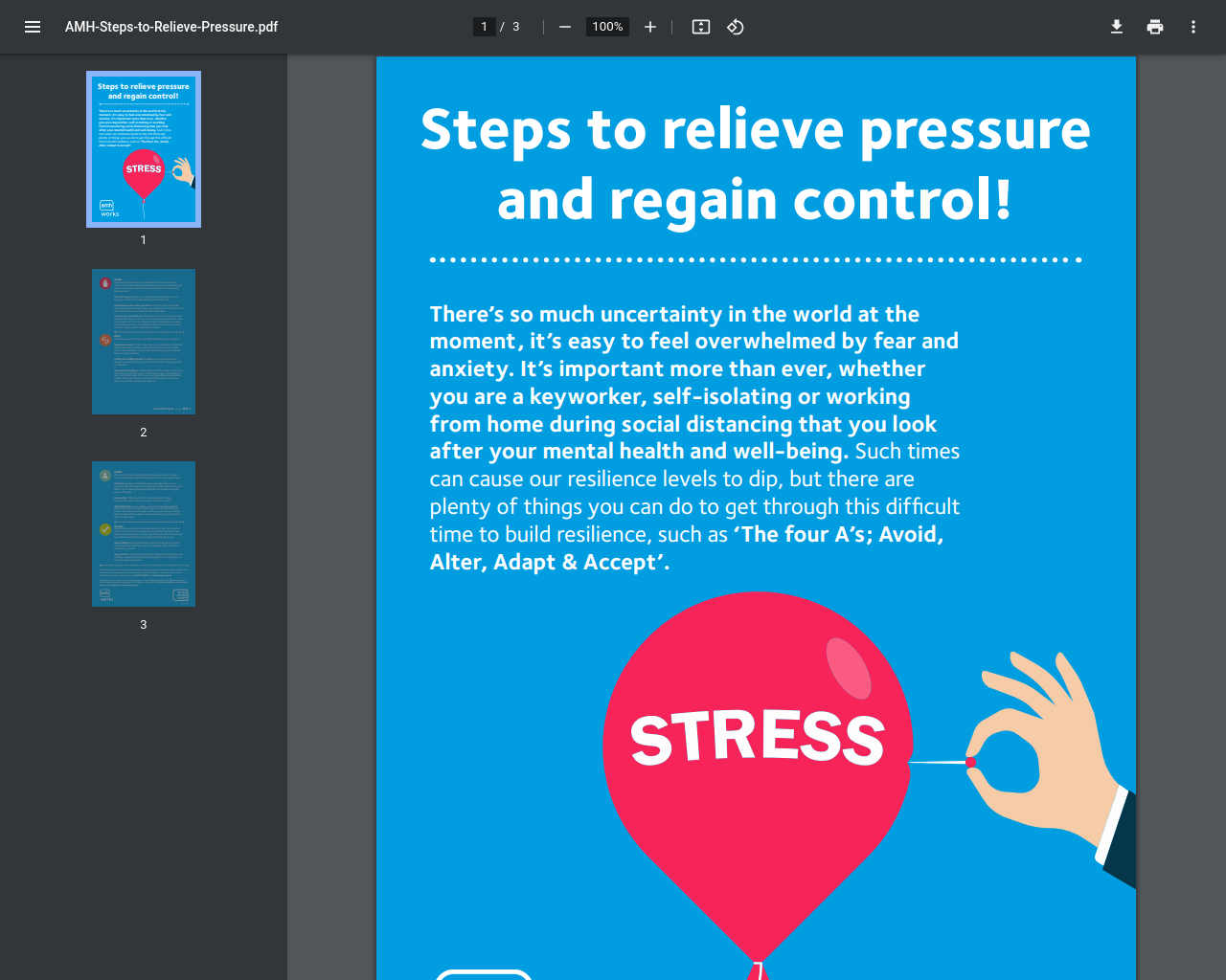 Relieve Pressure/stress