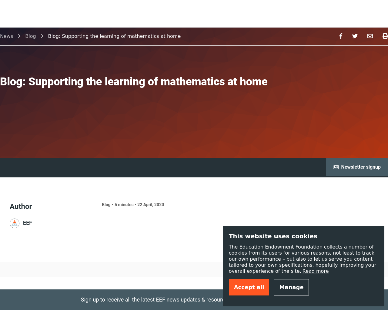 EEF Supporting Maths at Home