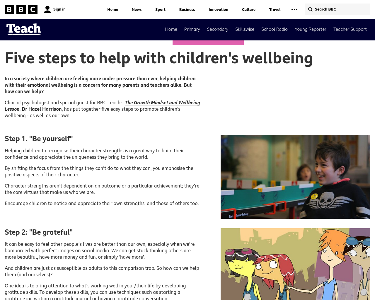 5 Steps for children's wellbeing