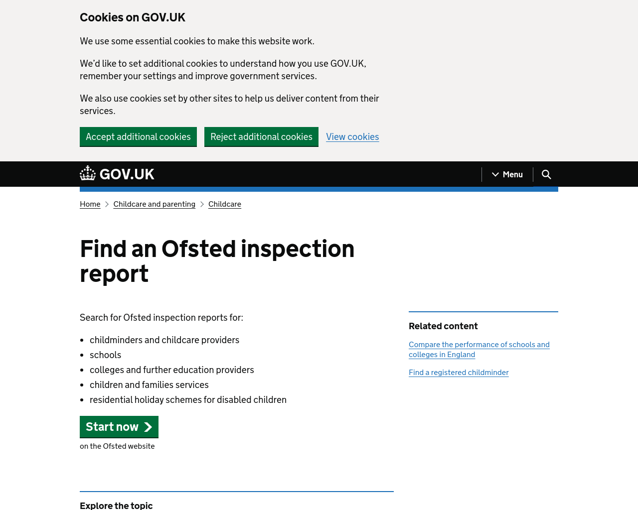 Find an Ofsted Report