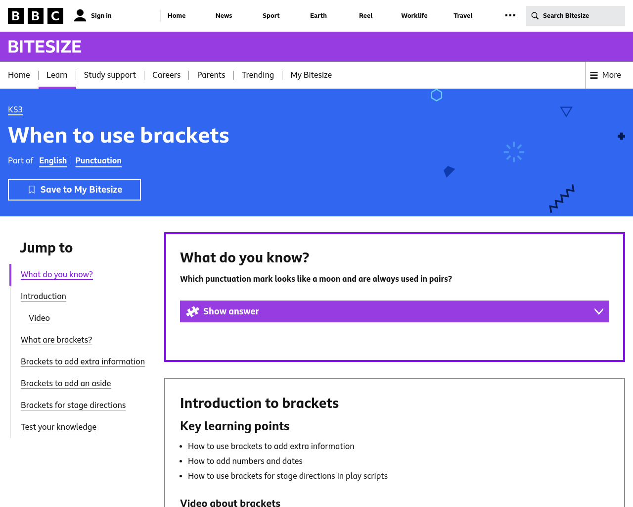 When to use brackets