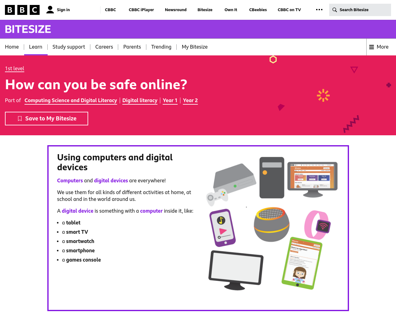 BBC Bitesize Safe Internet