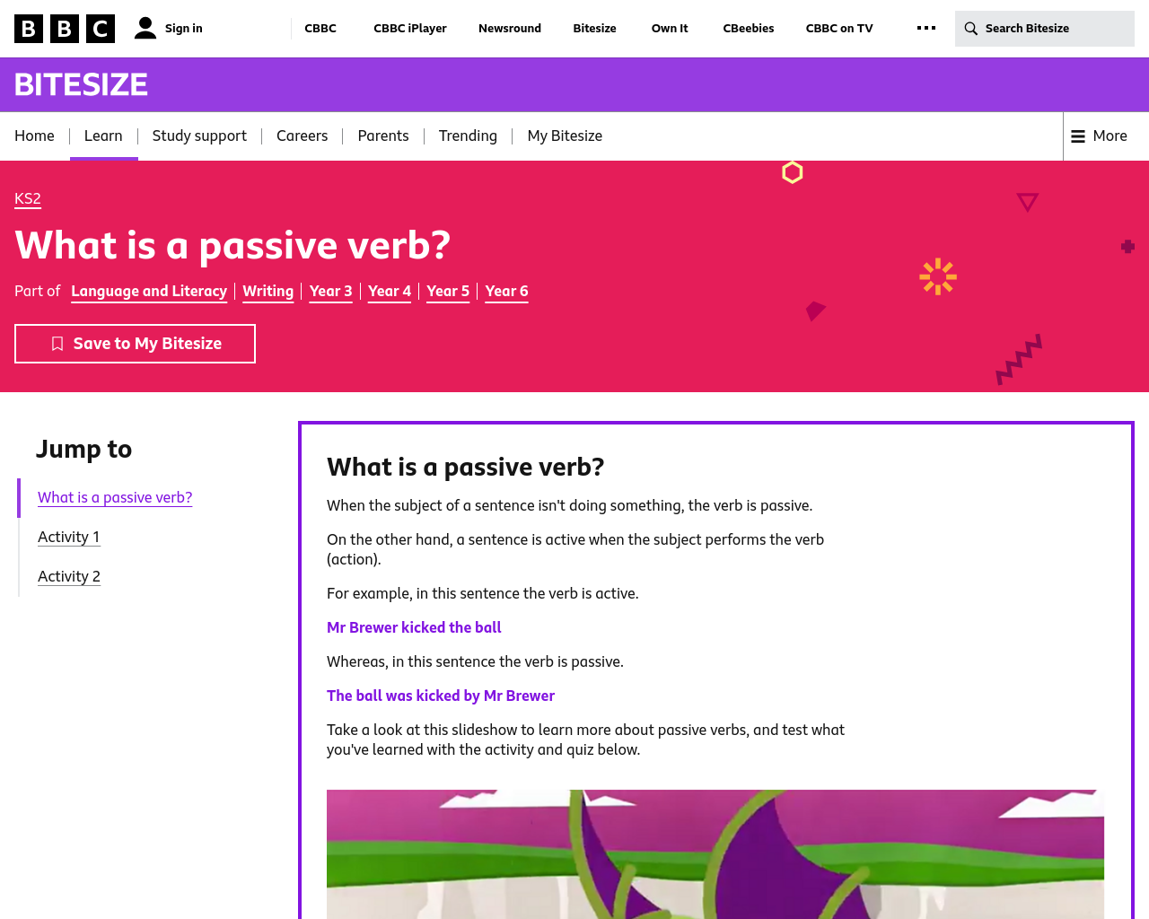 What is a passive verb?