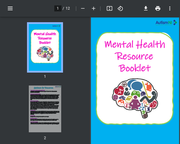 Mental Health Booklet - Autism NI