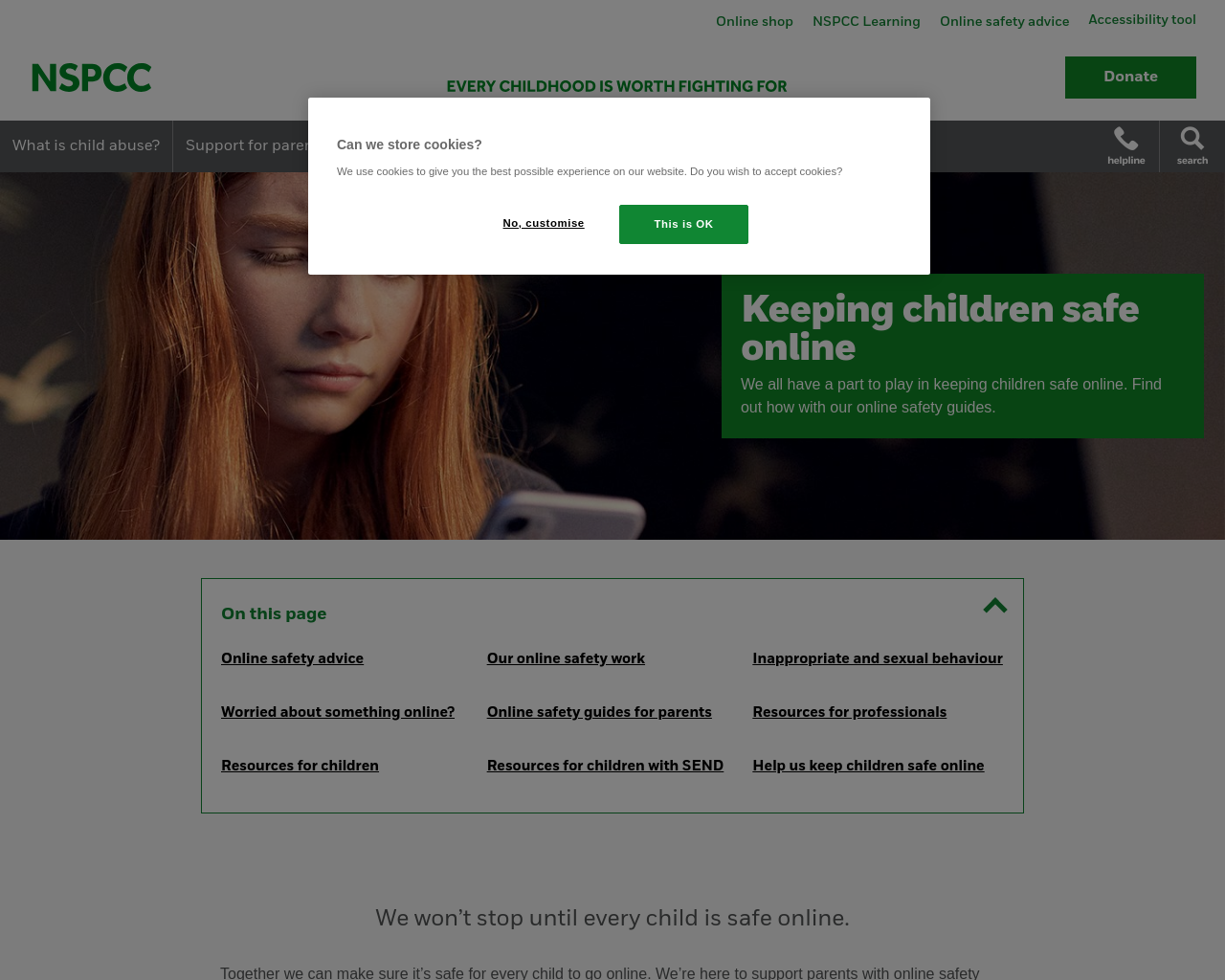 NSPCC - Keeping children safe online