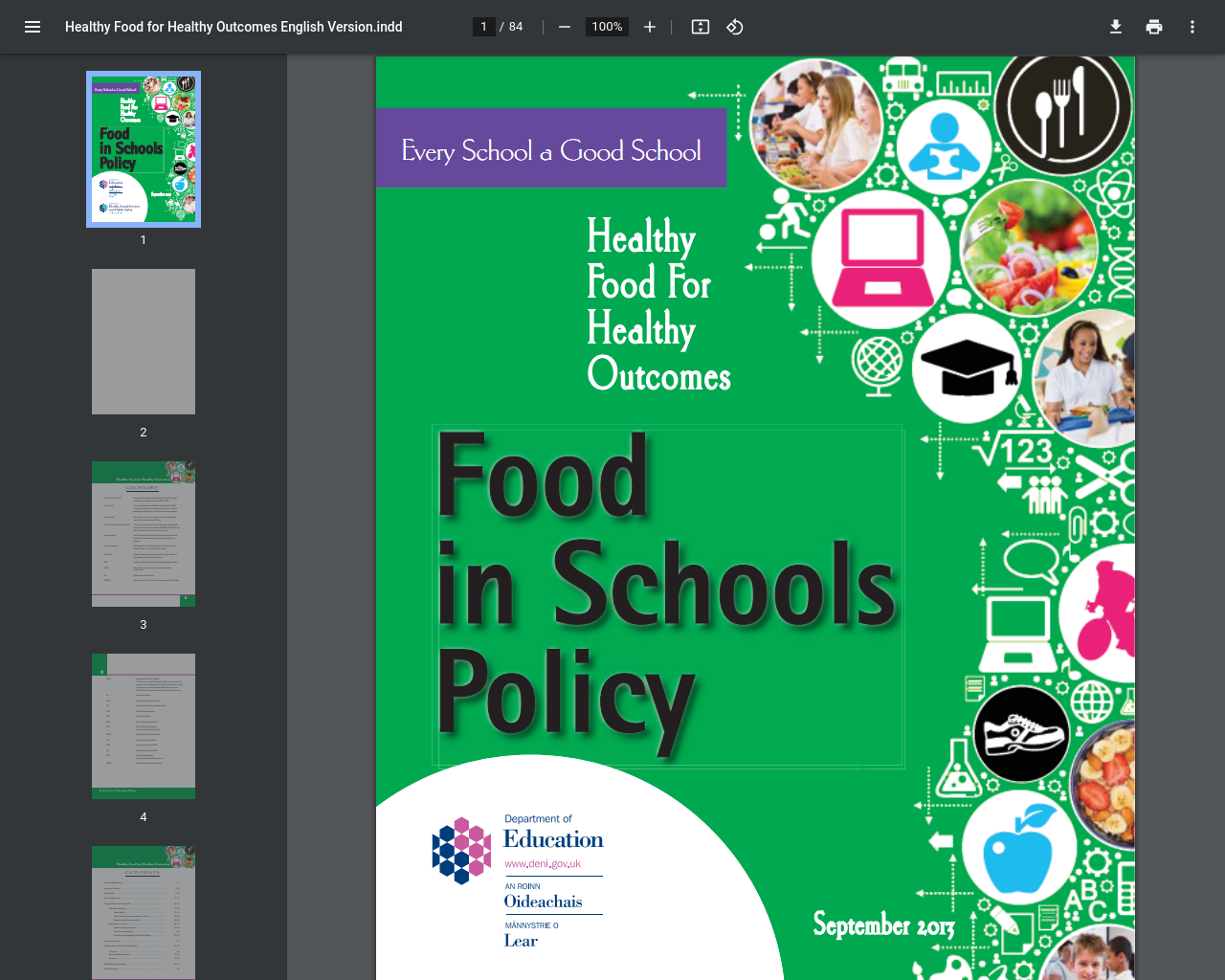 DE Food In Schools Policy