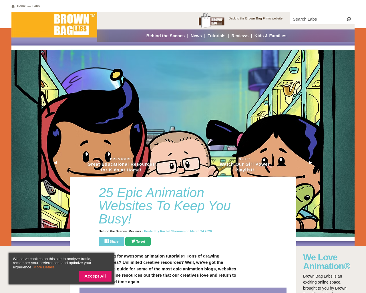Animation websites from Brown Bag films