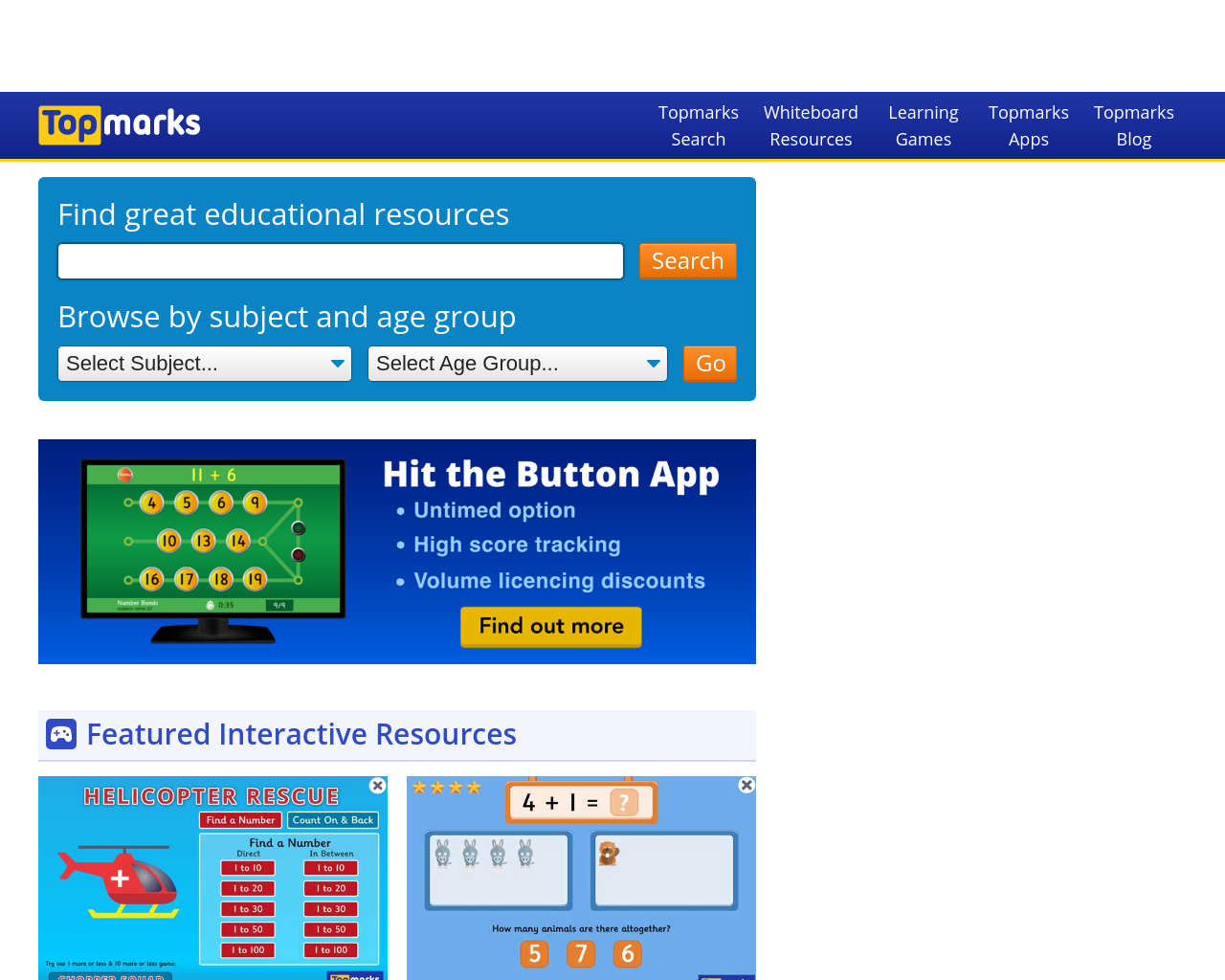 Topmarks - Educational Games for all subjects