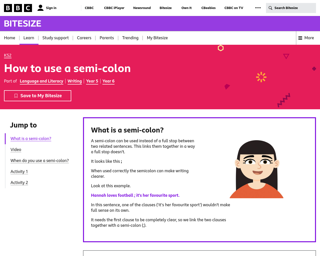 How to use a semi-colon