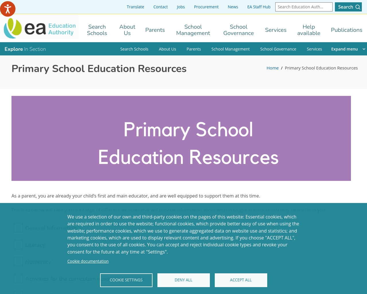 EA Primary School Resources